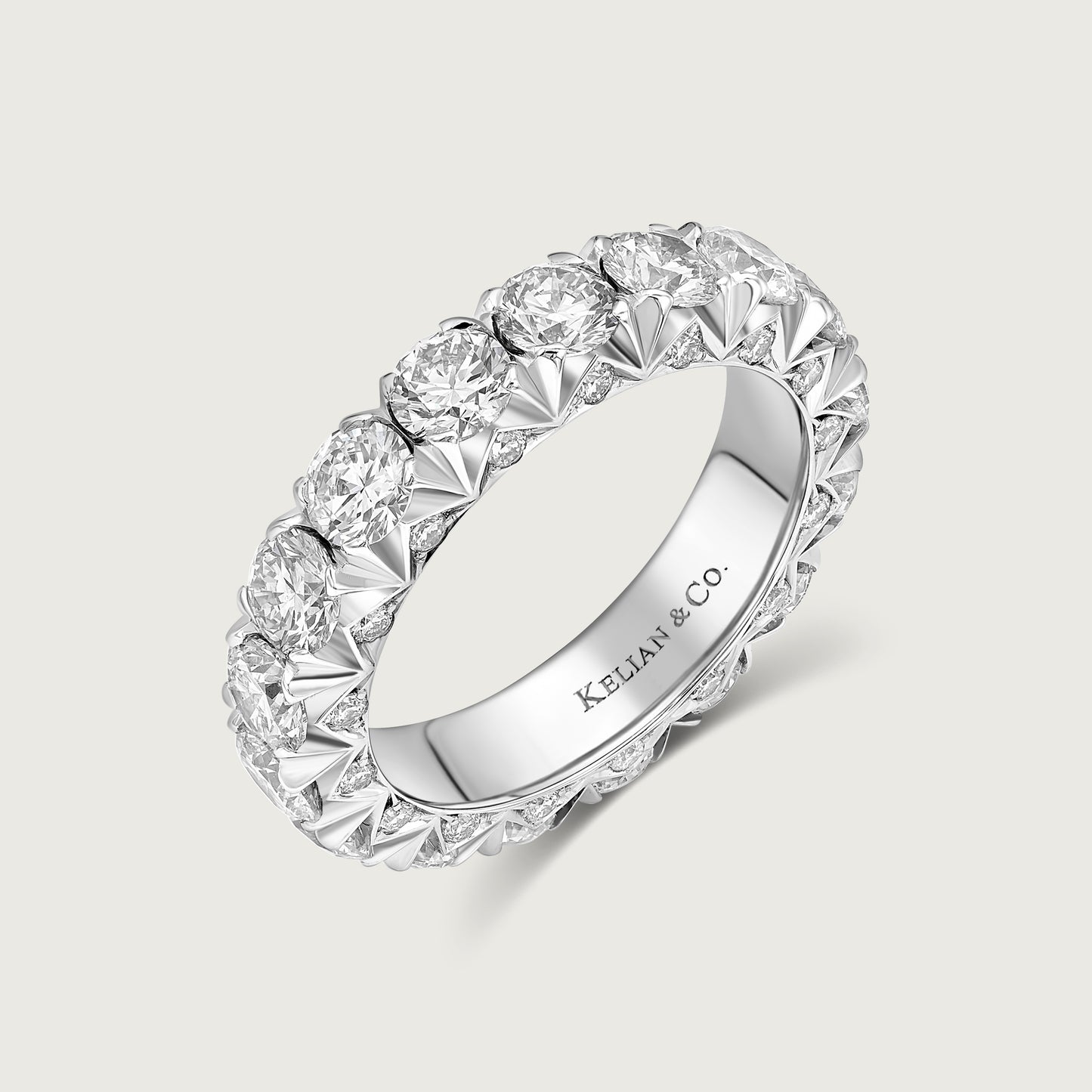 French Pavé Ring Infini in White Gold