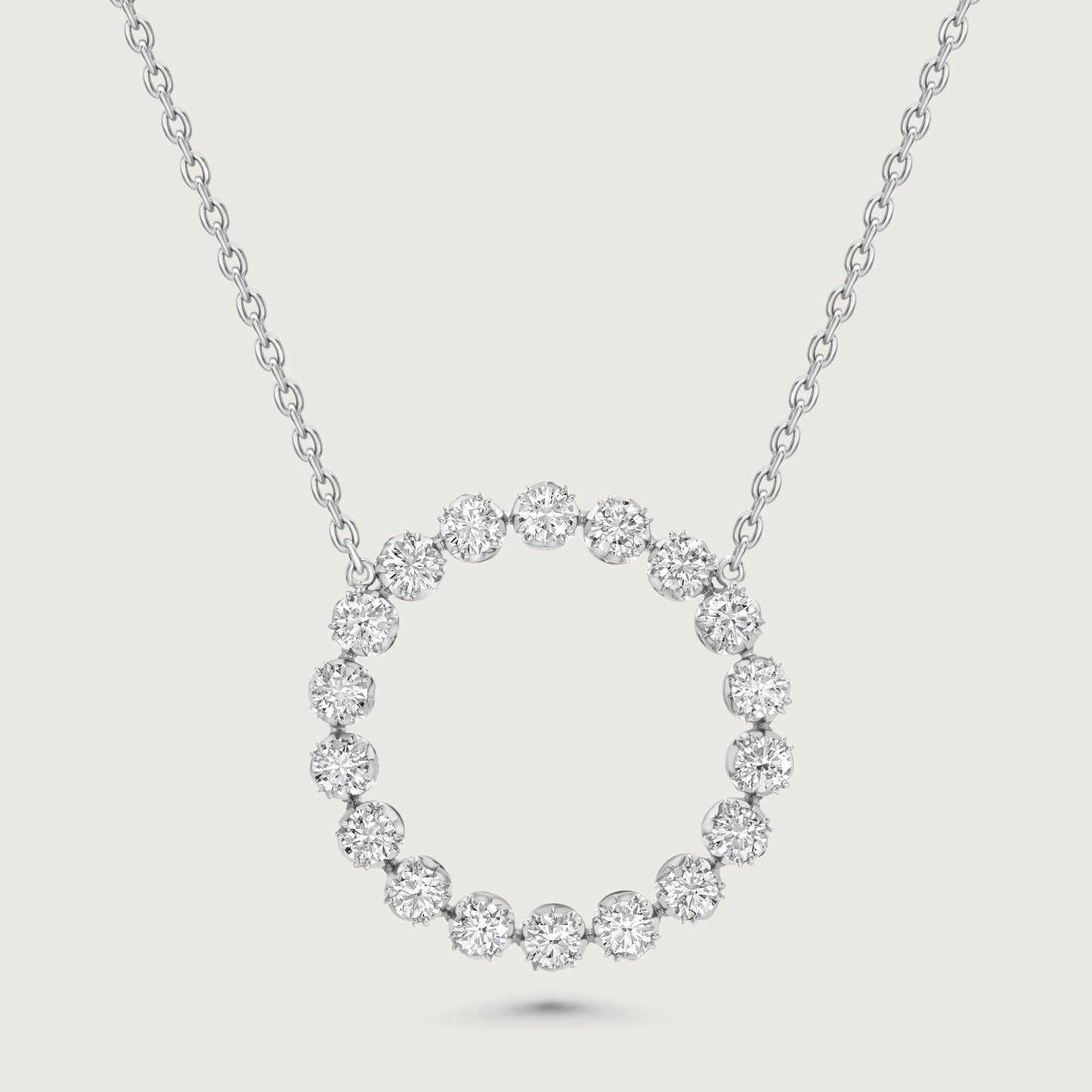 BOND Sapphire and Diamond Pendant in White Gold