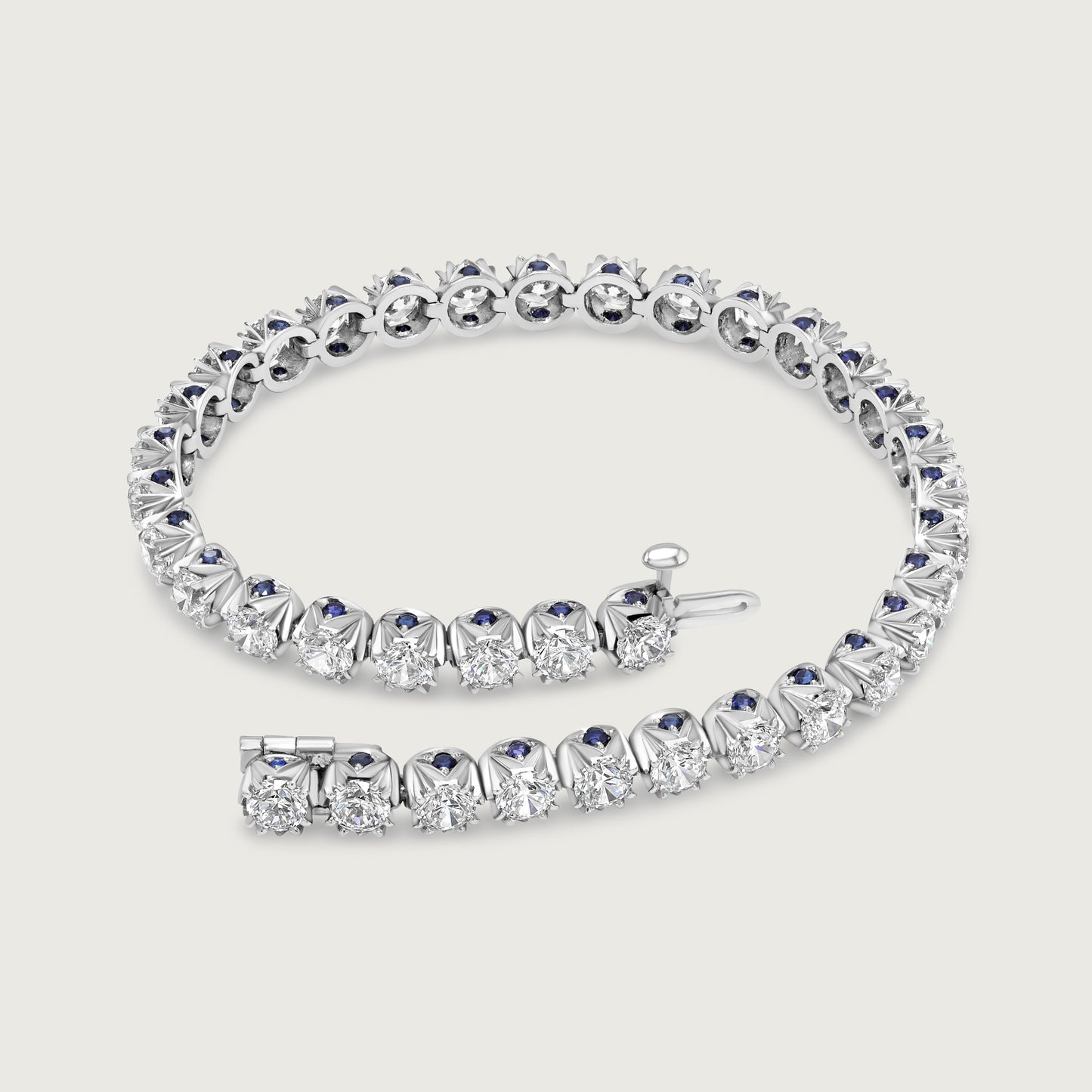 BOND Sapphire and Diamond Bracelet in White Gold