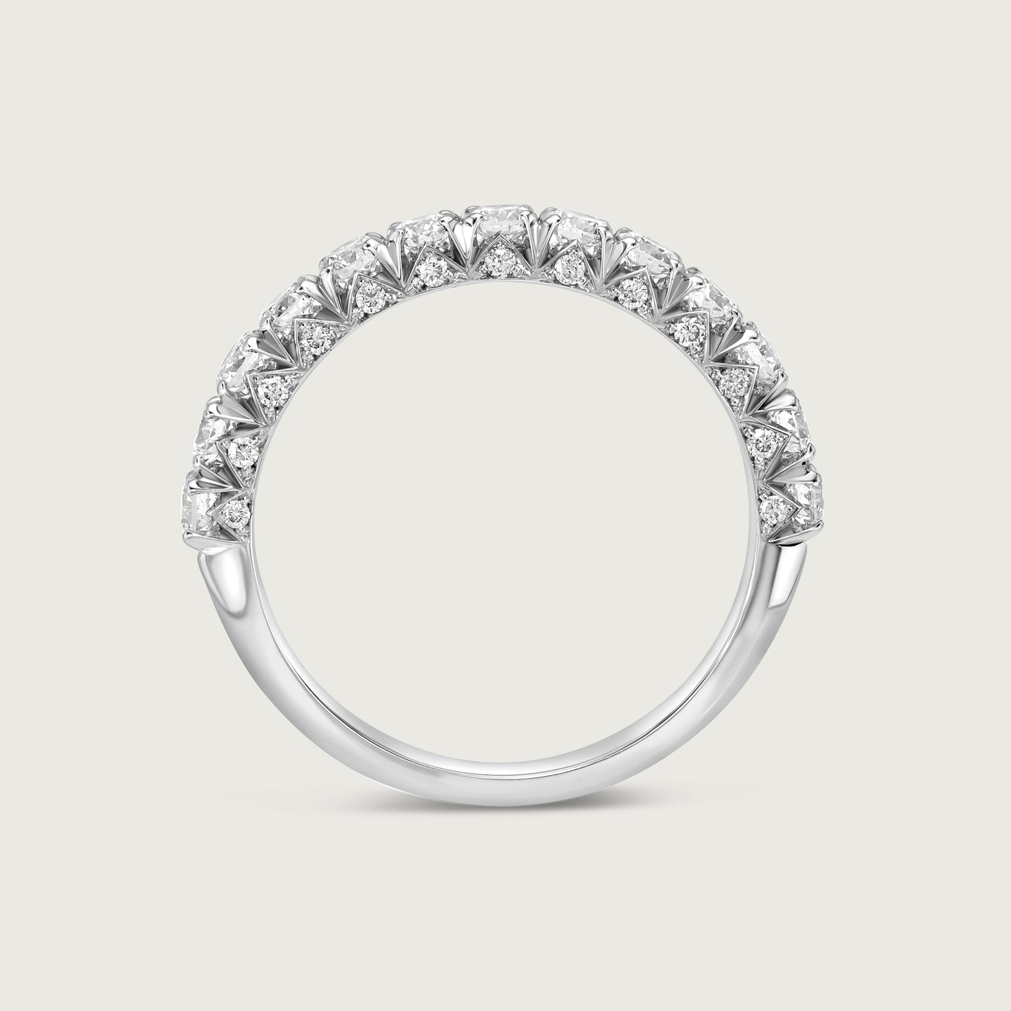 French Pavé Ring Éternelle in White Gold