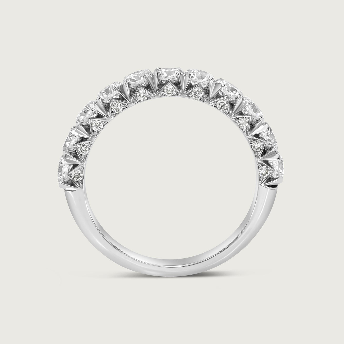 French Pavé Ring Élégante in White Gold