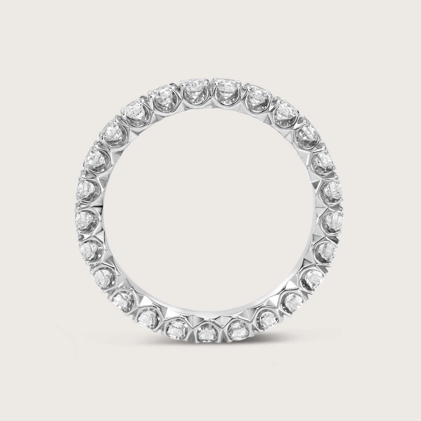 Diamond U Pavé Ring in White Gold
