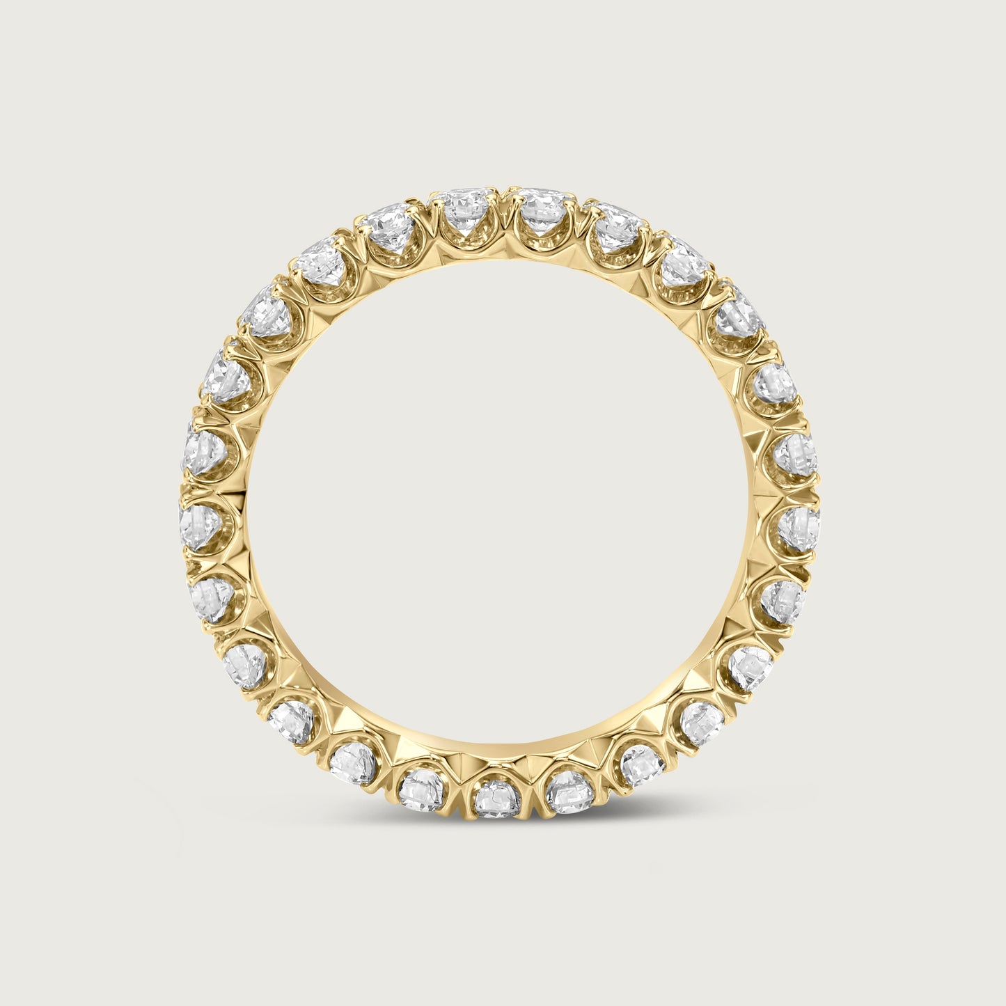 Diamond U Pavé Ring in Yellow Gold