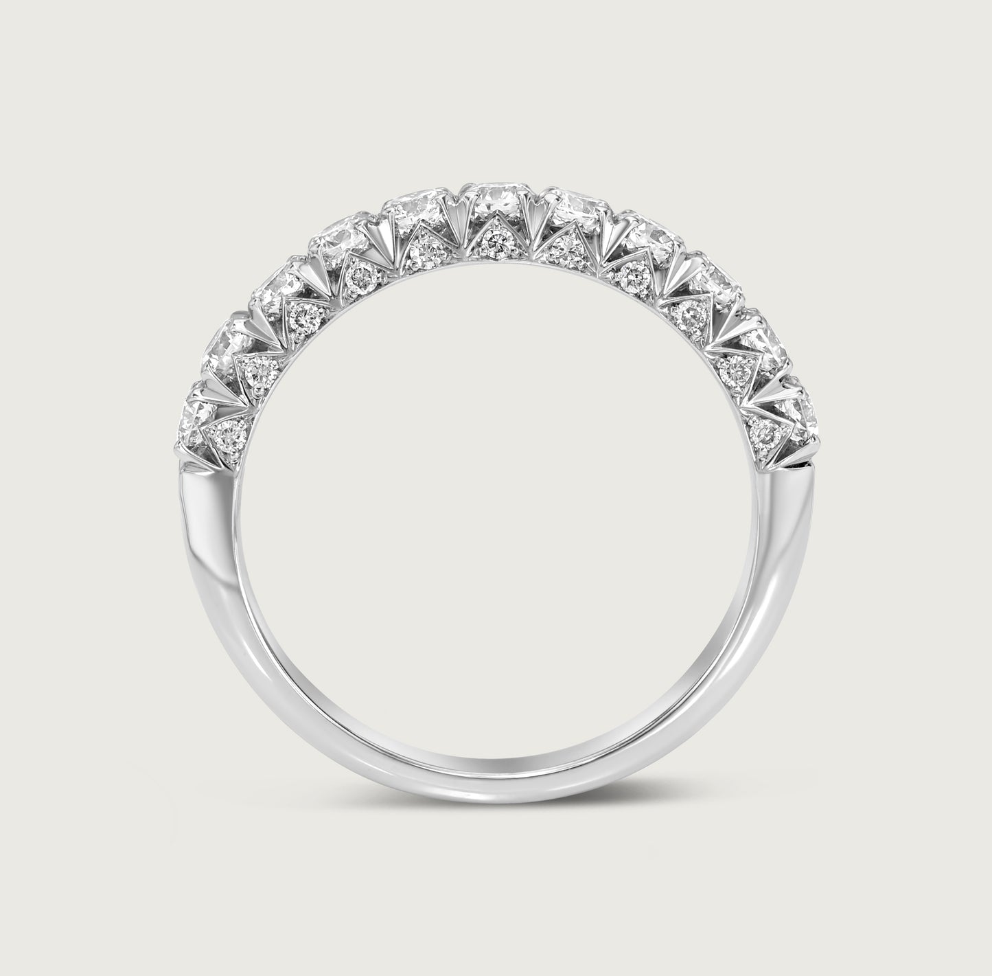 French Pavé Ring Délicate in White Gold
