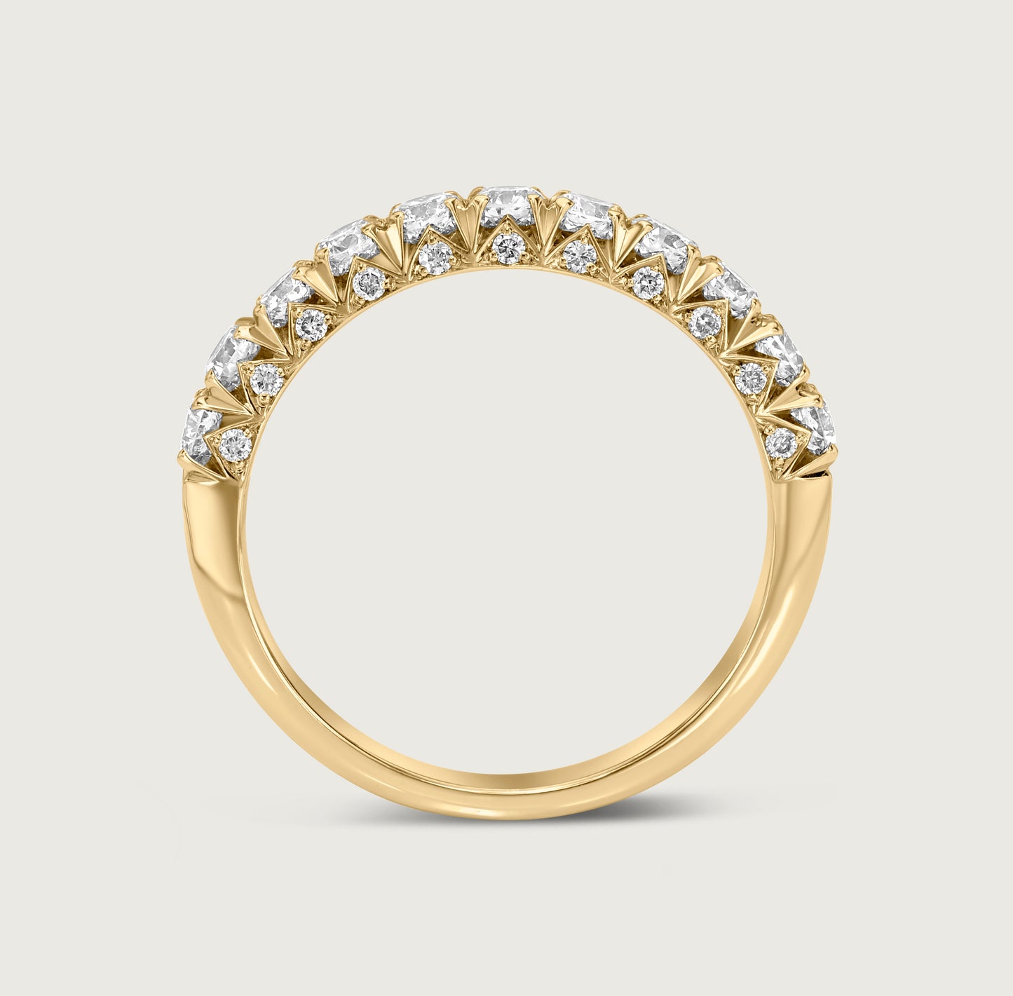 French Pavé Ring Délicate in Yellow Gold