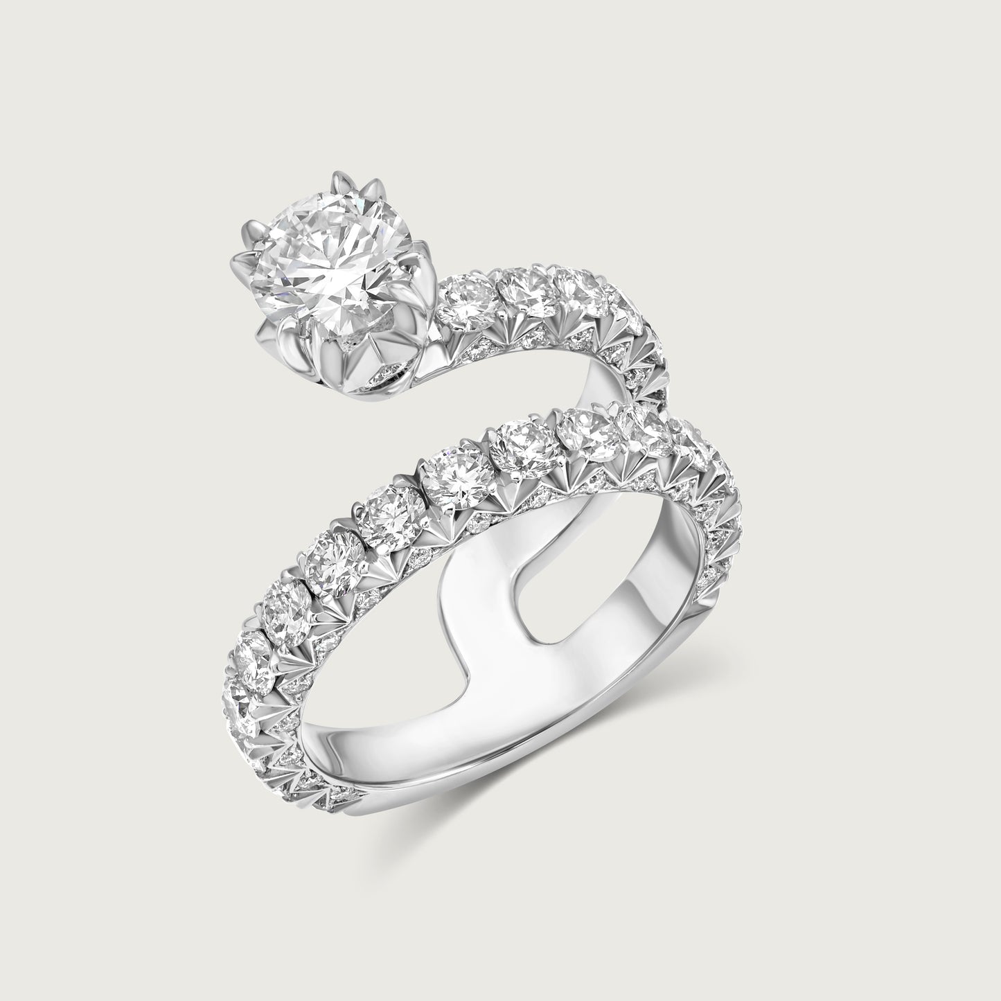 Swan Ring Éternel in White Gold