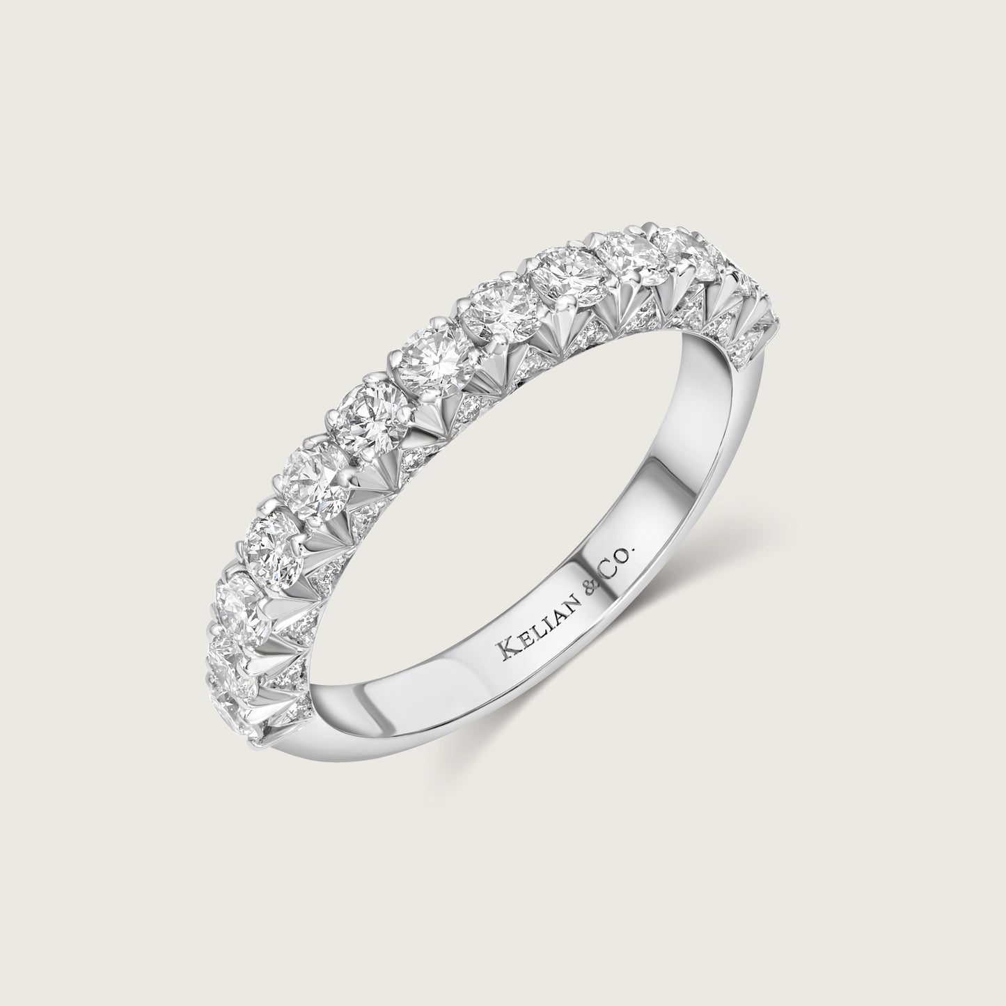 French Pavé Ring Éternelle in White Gold