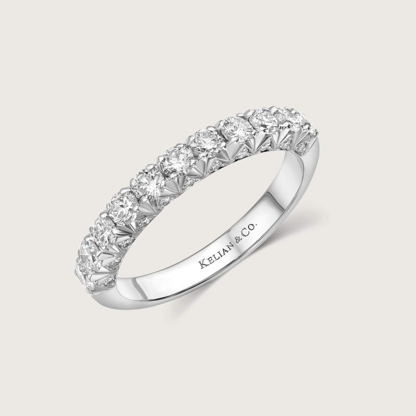 French Pavé Ring Délicate in White Gold