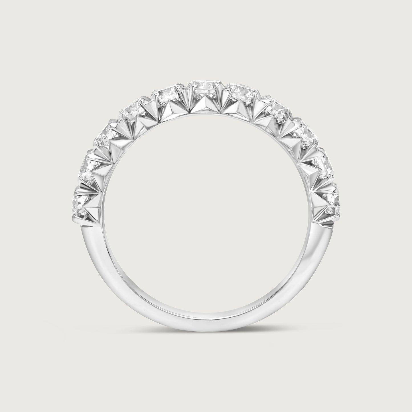 Lumière French Pavé Ring in White Gold