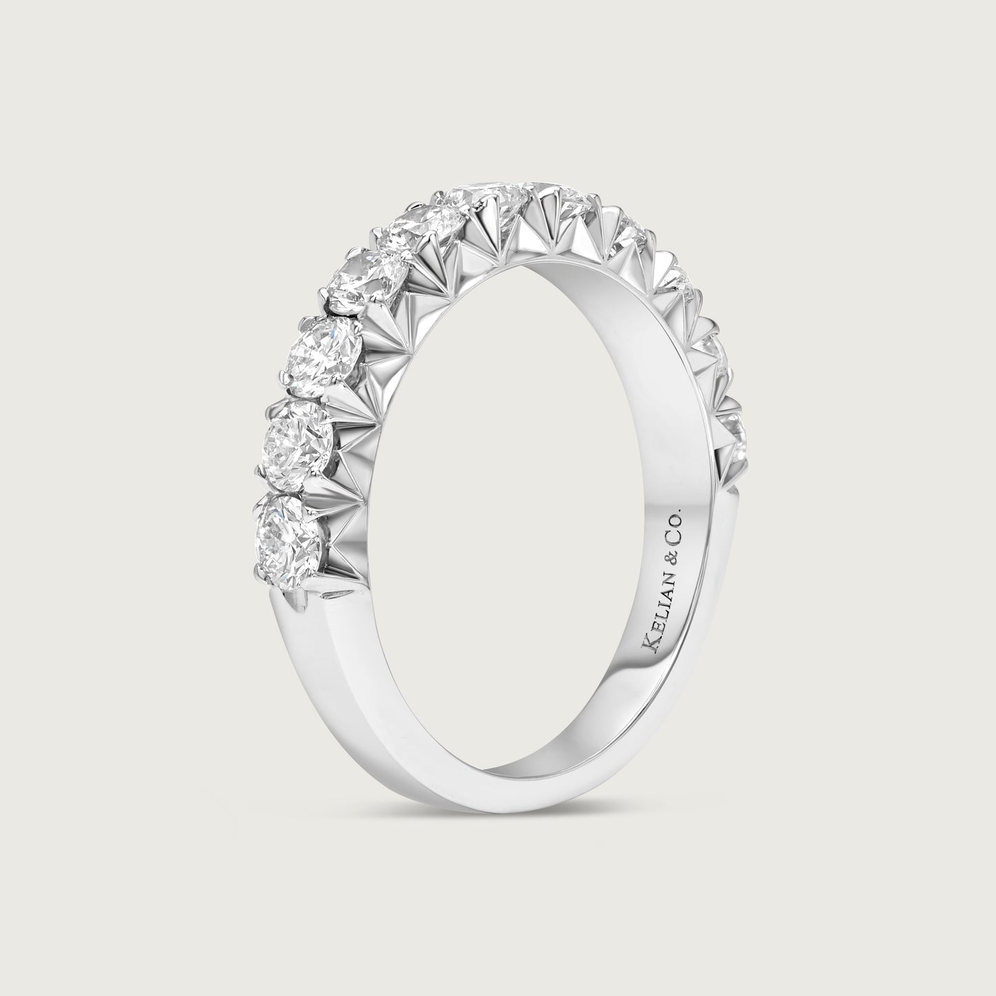 Lumière French Pavé Ring in White Gold