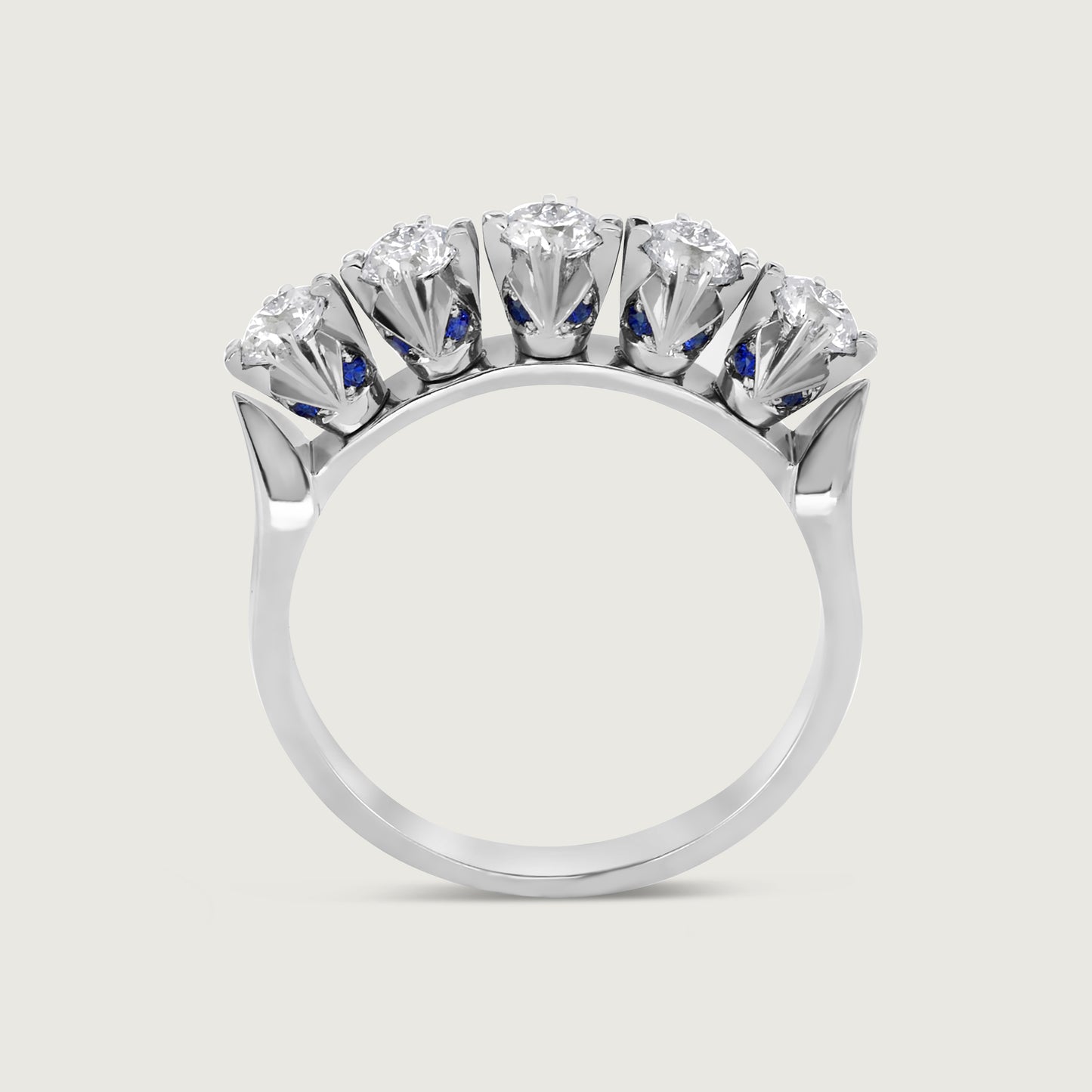 BOND Sapphire and Diamond Ring in White Gold
