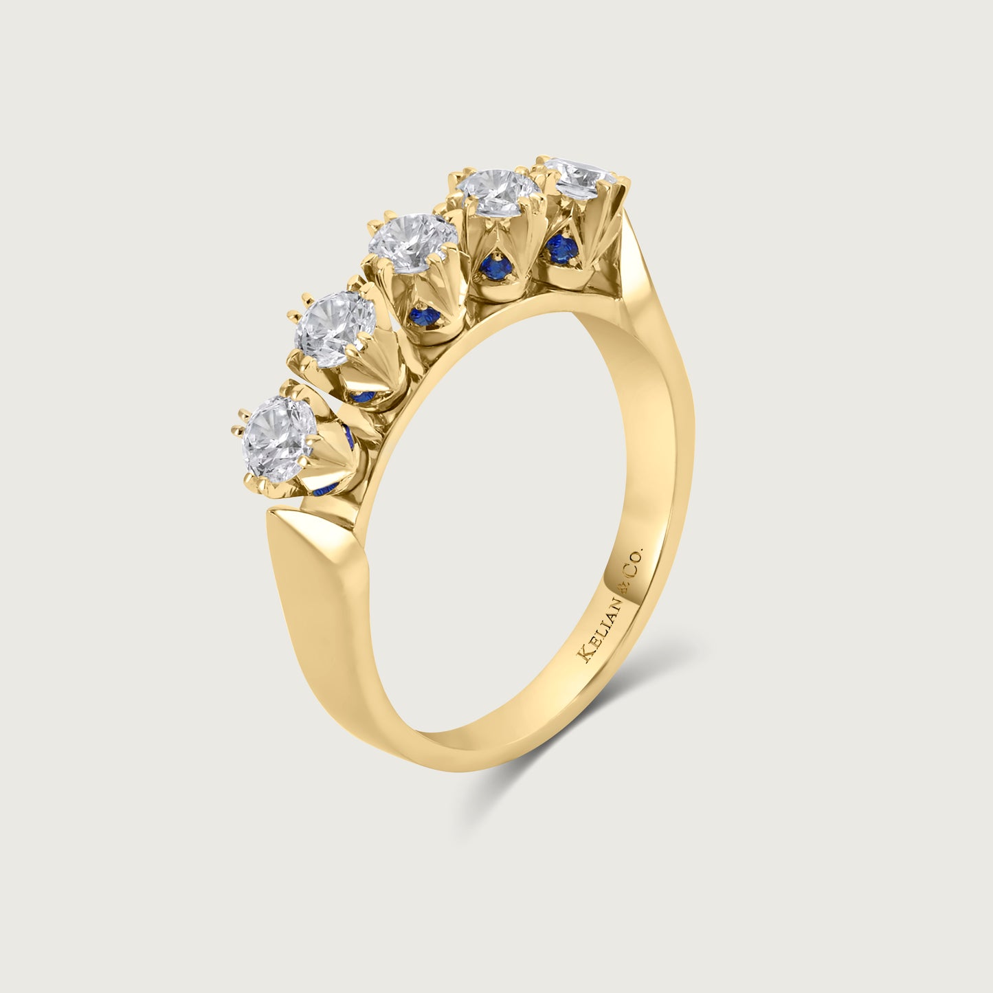 BOND Sapphire and Diamond Ring in Yellow Gold