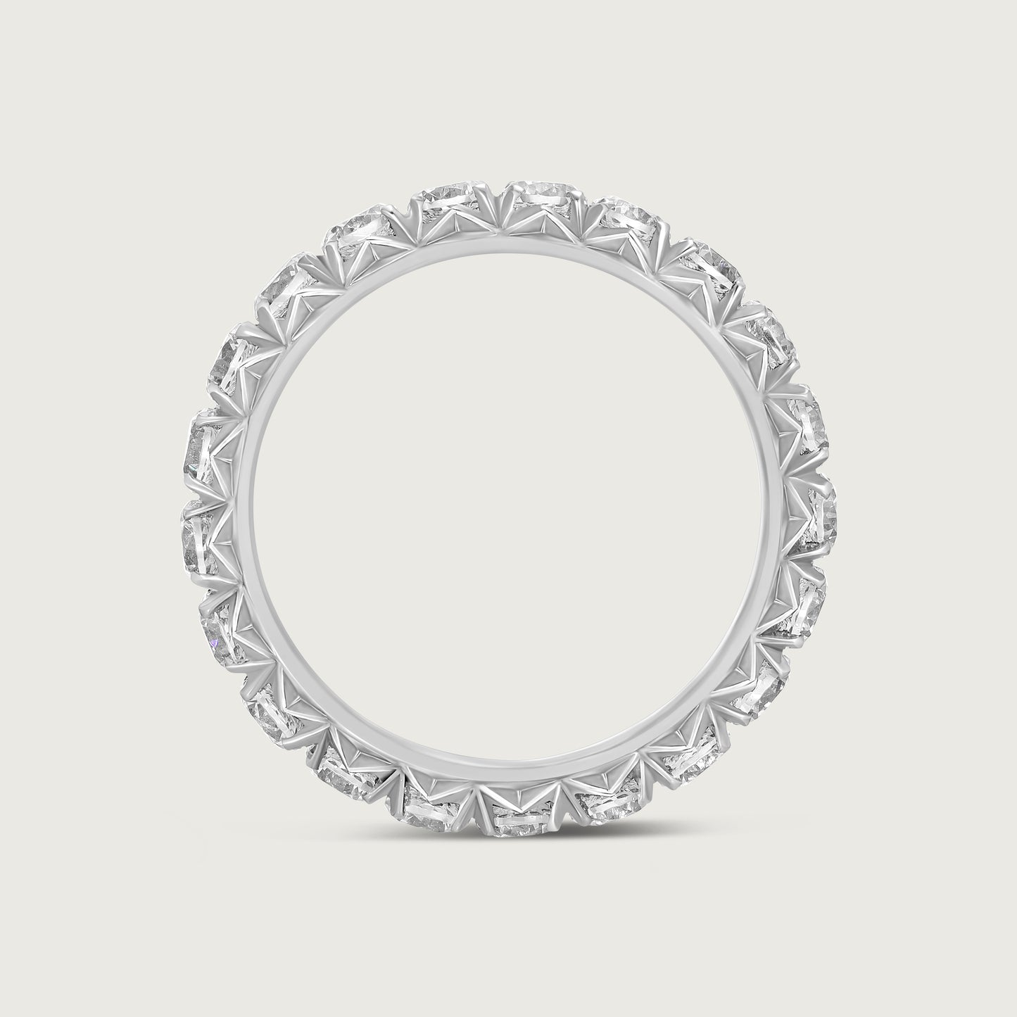 French Pavé Diamond Ring in White Gold