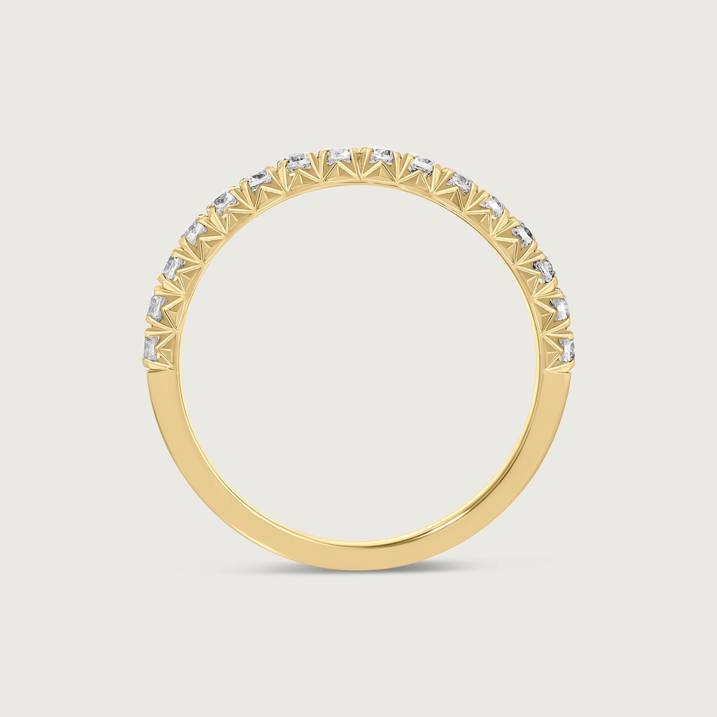 Diamond French Pavé Ring in Yellow Gold