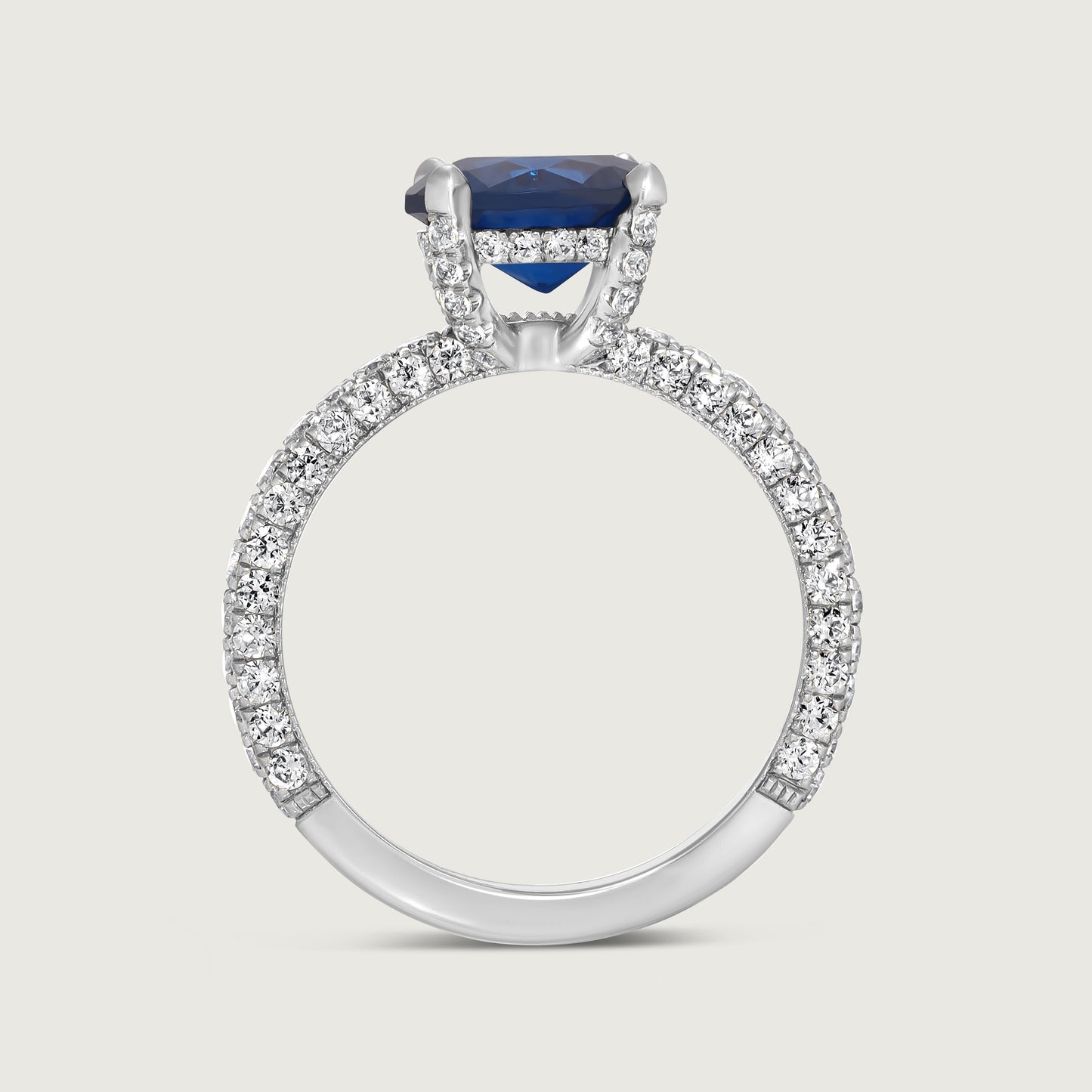 Sapphire And Diamond Ring in White Gold