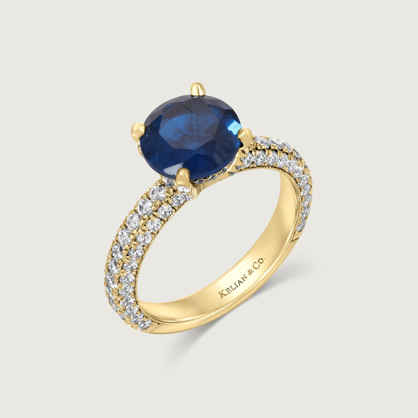 Sapphire And Diamond Ring In Yellow Gold