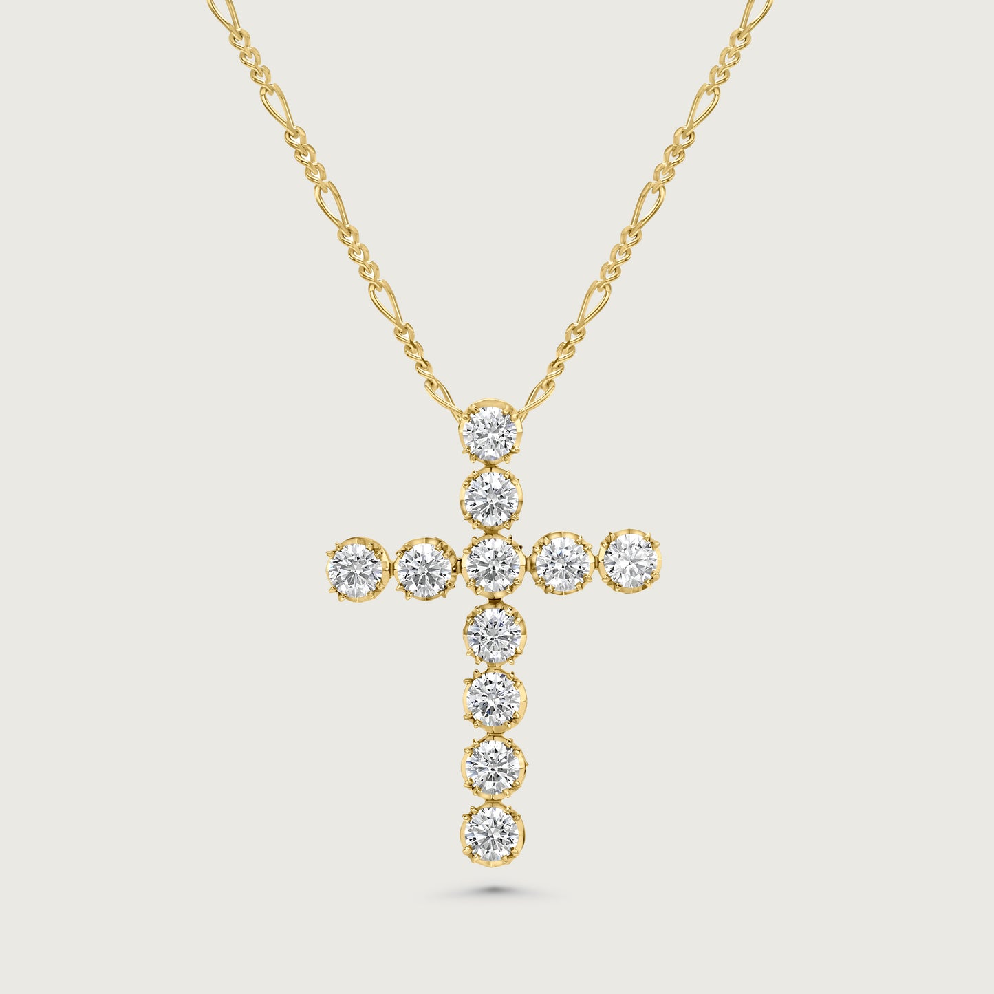 BOND Sapphire and Diamond Petite Cross Pendant in White Gold