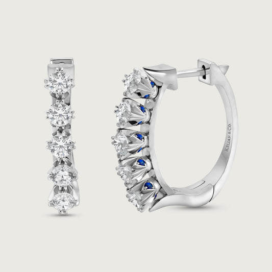 BOND Sapphire and Diamond Earrings in White Gold