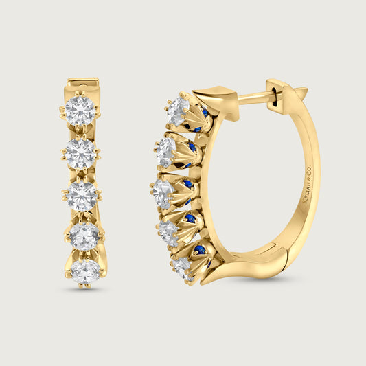 BOND Sapphire and Diamond Earrings in Yellow Gold