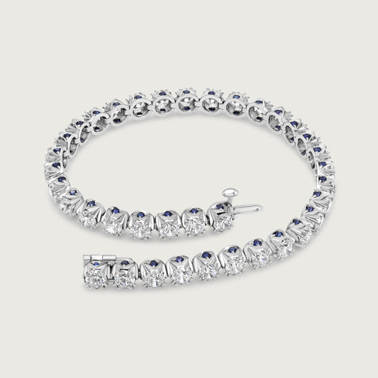 BOND Sapphire and Diamond Bracelet in White Gold