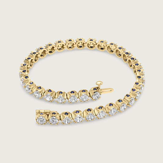 BOND Sapphire and Diamond Bracelet in Yellow Gold