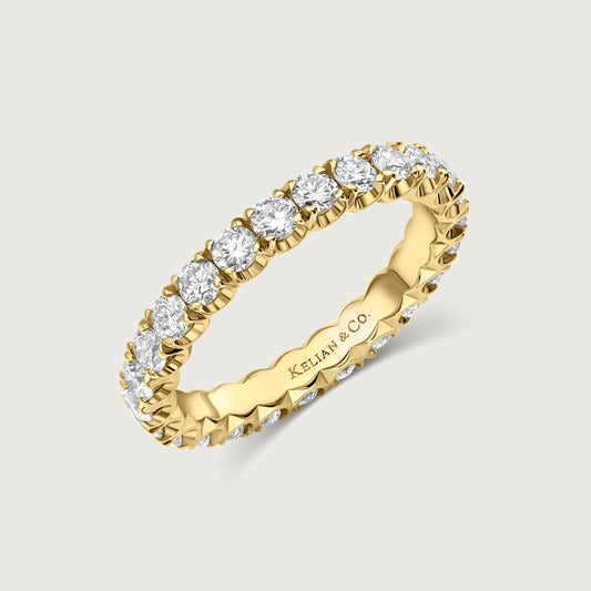 Diamond U Pavé Ring in Yellow Gold