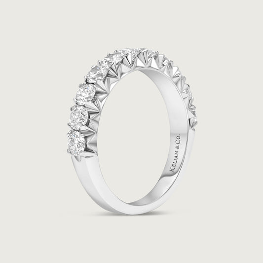 Lumière French Pavé Ring in White Gold
