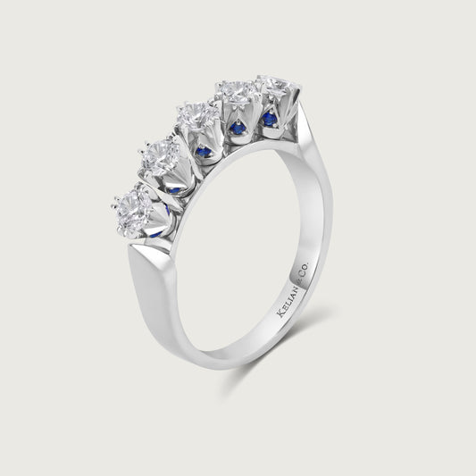 BOND Sapphire and Diamond Ring in White Gold