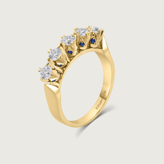 BOND Sapphire and Diamond Ring in Yellow Gold