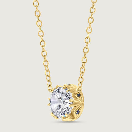 BOND Sapphire and Diamond Grand Pendant in Yellow Gold