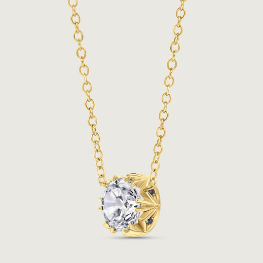 BOND Sapphire and Diamond Petite Pendant in Yellow Gold