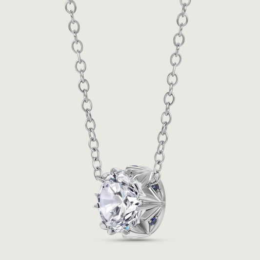 BOND Sapphire and Diamond Grand Pendant in White Gold