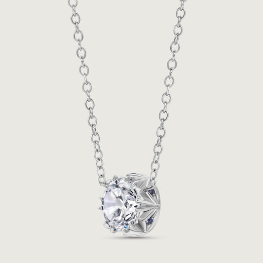 BOND Sapphire and Diamond Petite Pendant in White Gold
