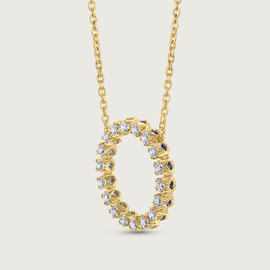 BOND Sapphire and Diamond Pendant in Yellow Gold
