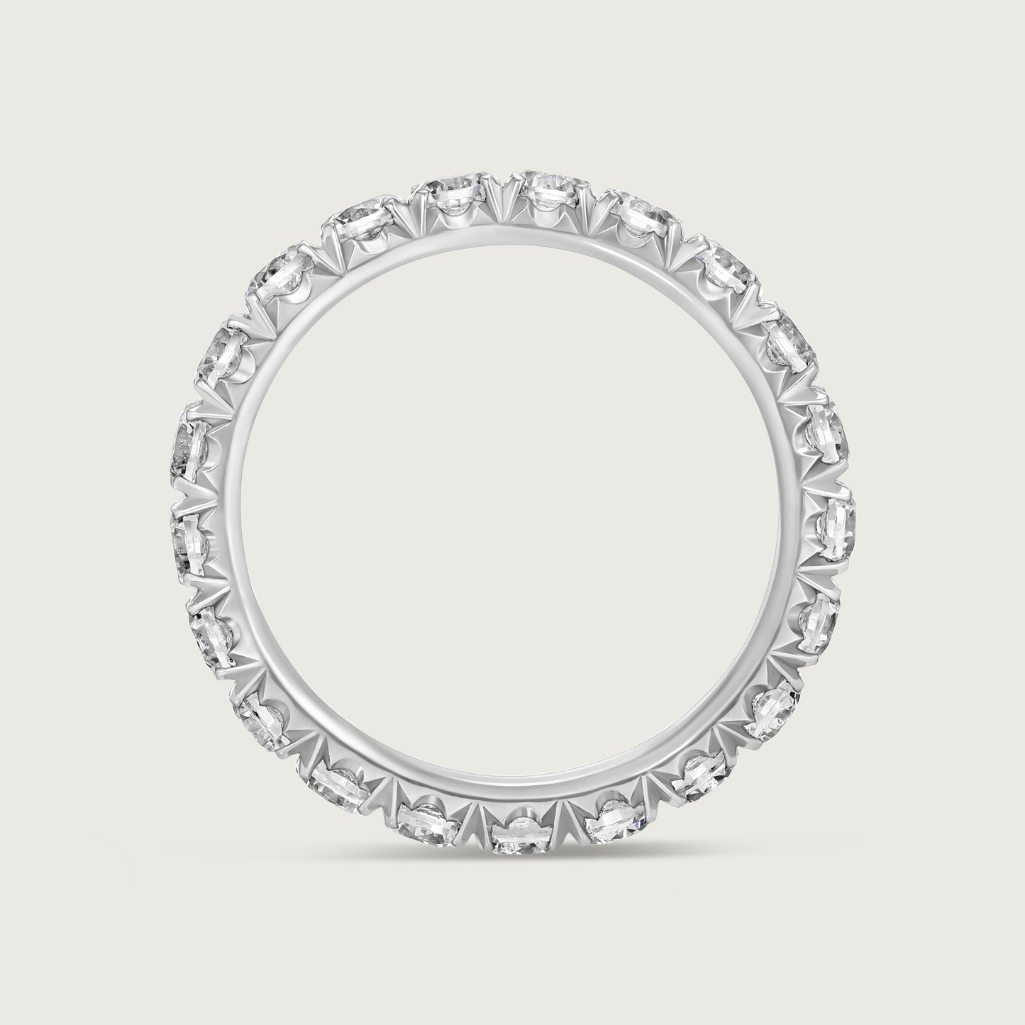 Diamond French U Pavé Ring in White Gold
