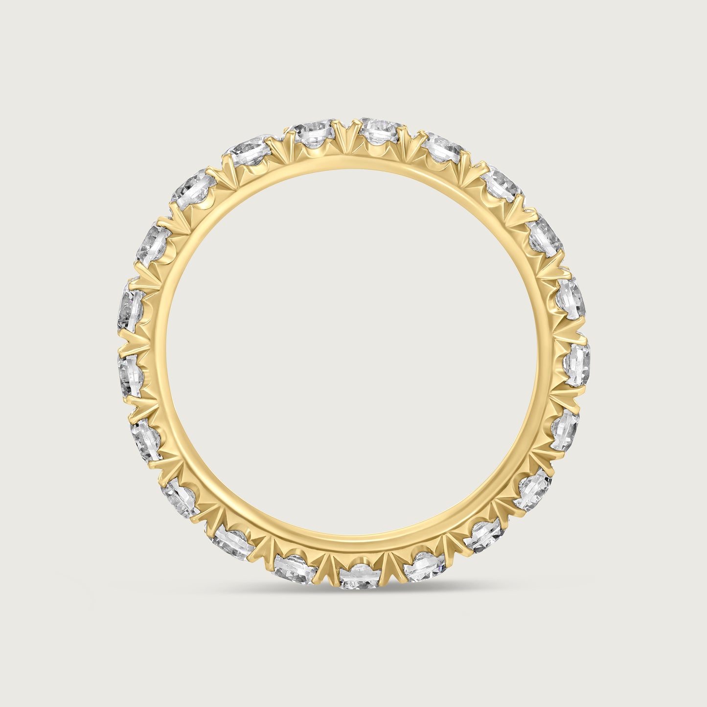 Diamond French U Pavé Ring in Yellow Gold