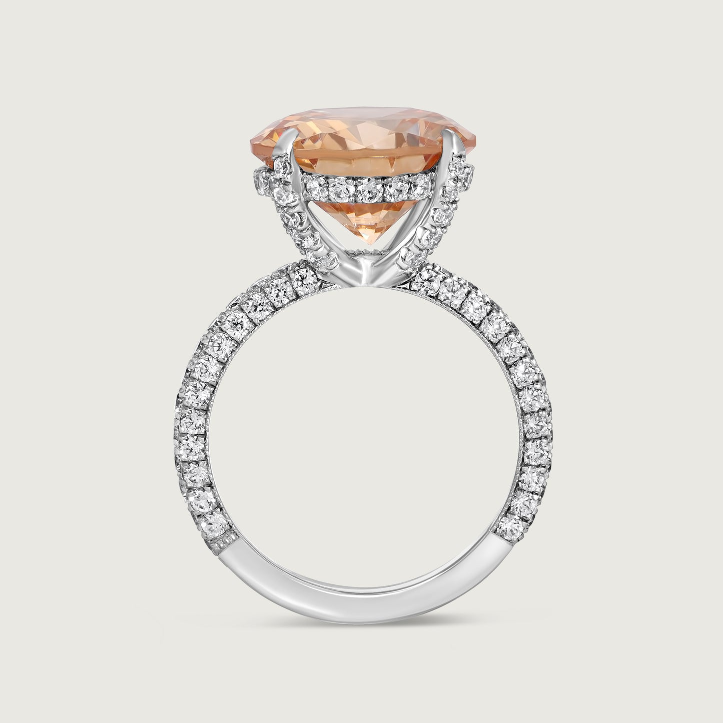 Citrine and Diamond Ring in White Gold