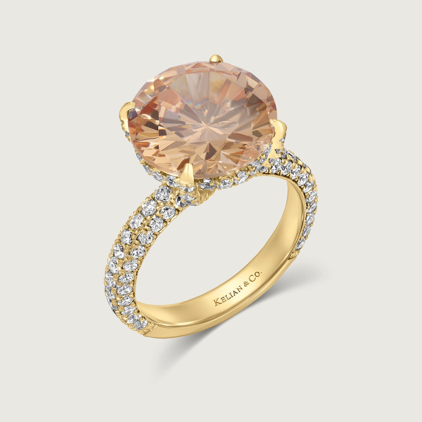 Citrine and Diamond Ring in Yellow Gold