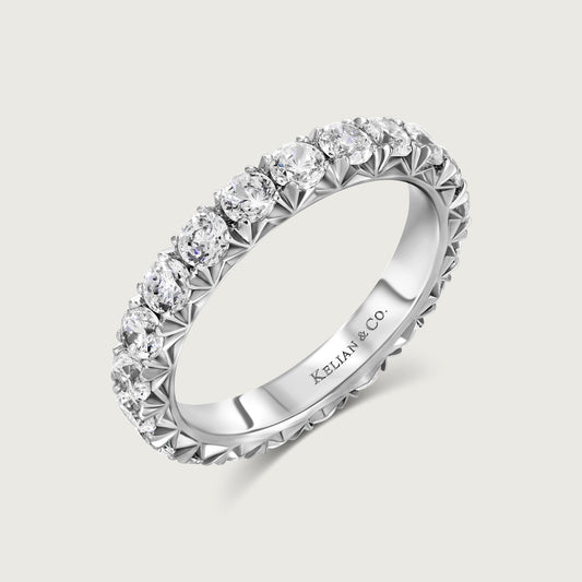French Pavé Diamond Ring in White Gold