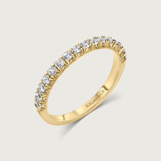 Diamond French Pavé Ring in Yellow Gold